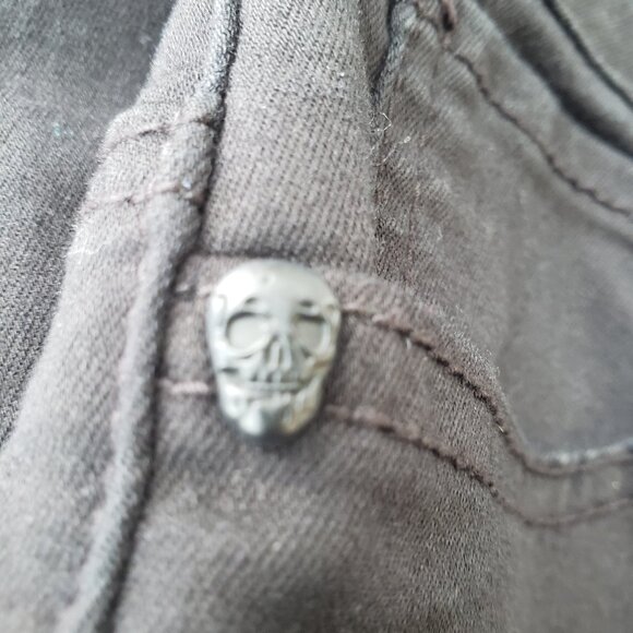 Frankie Stein Monster High Screen Worn Skinny Black & White Striped Skull Jeans - Picture 6 of 10